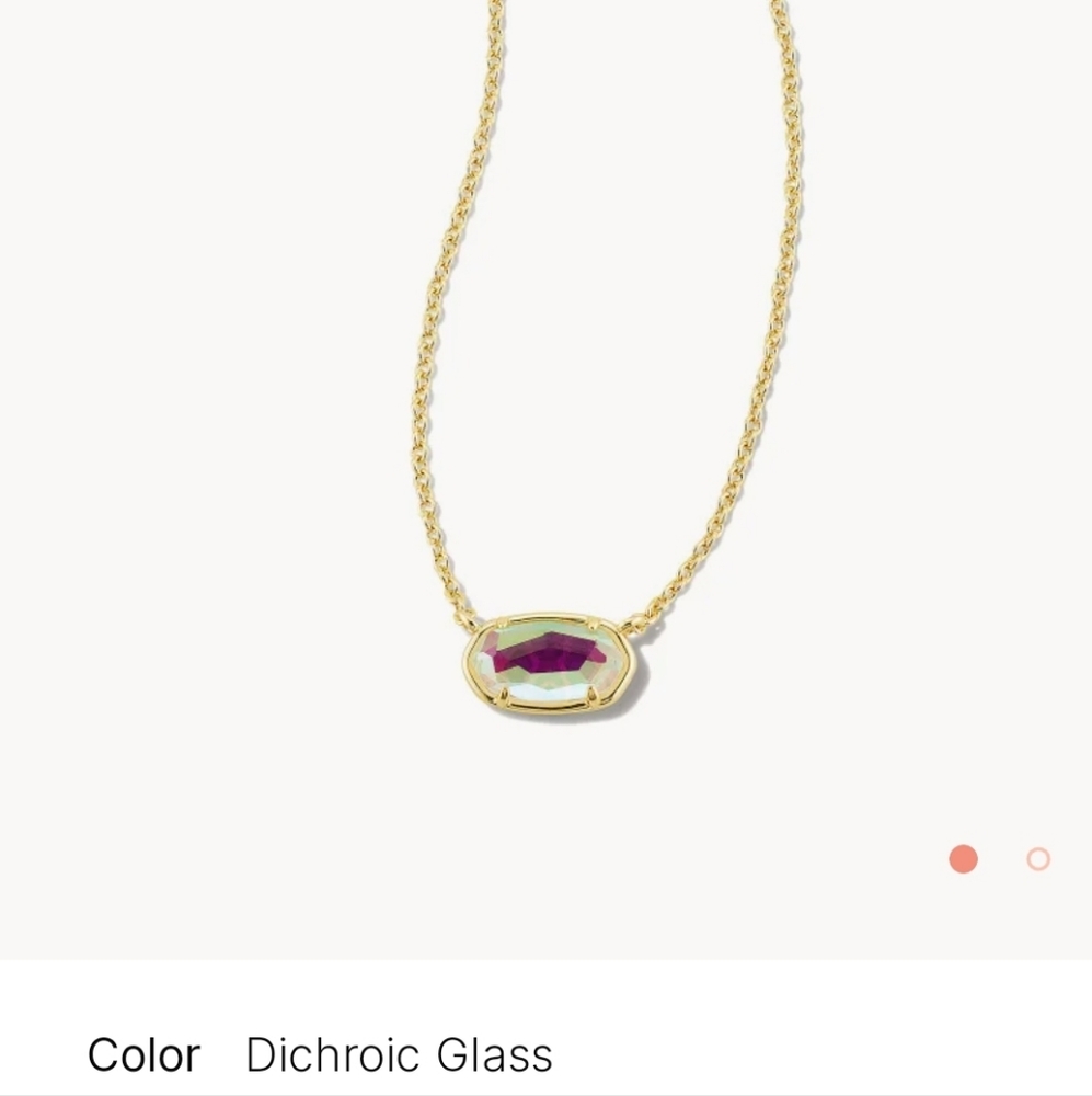 Kendra Scott Grayson Gold Pendant Necklace in Dichroic Glass